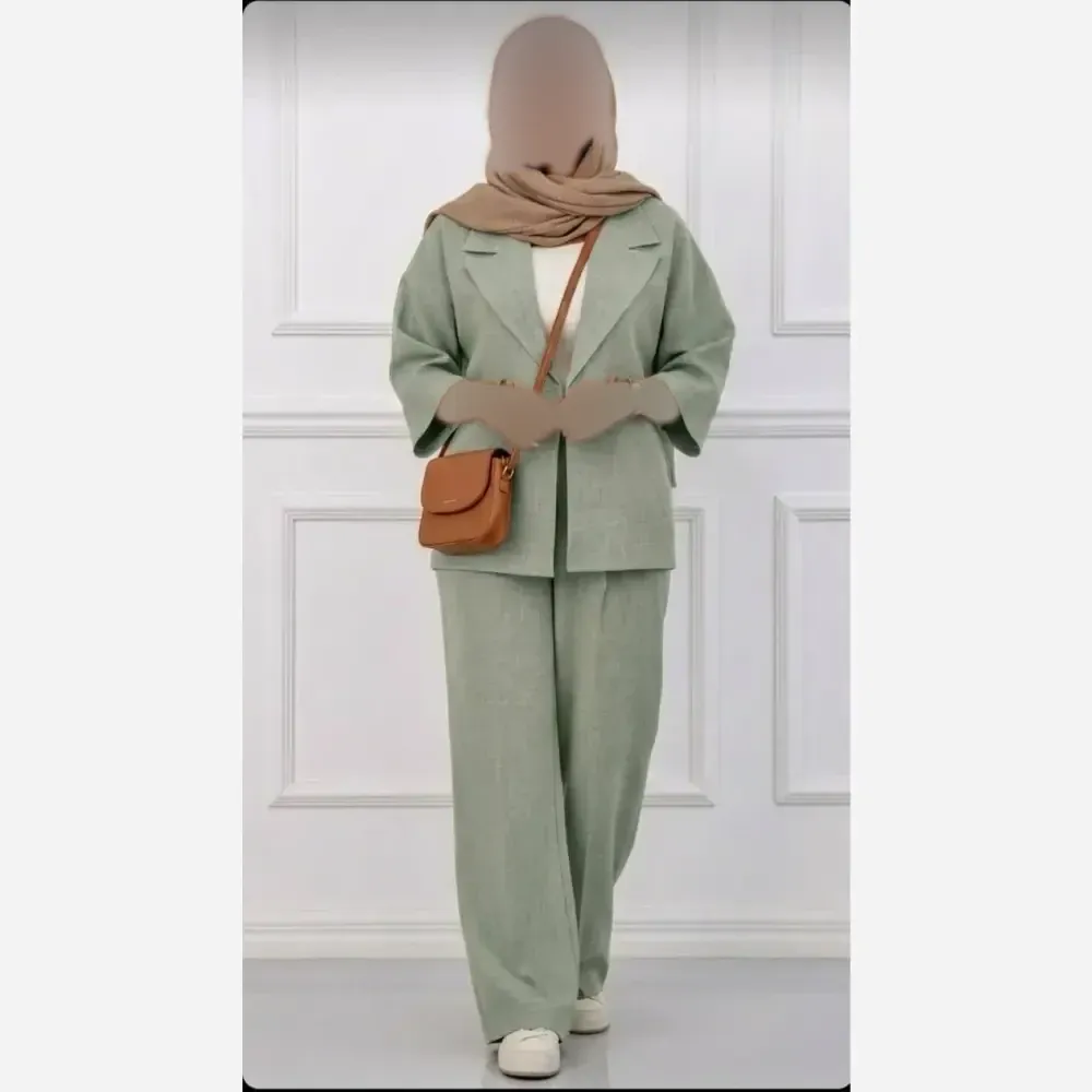ست مانتو و شلوار زنانه مدل آیسو جنس شانتون صوفیا فری سایز تا 46