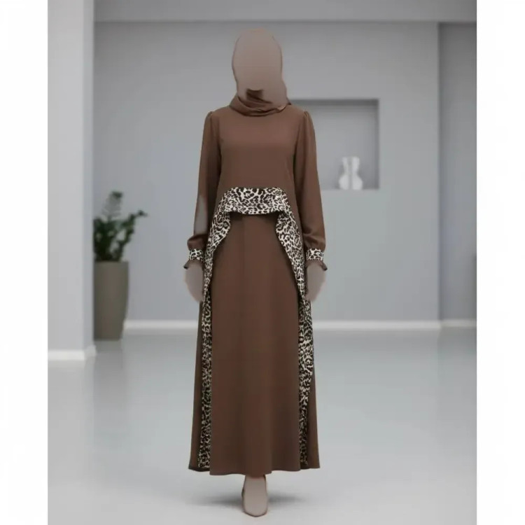 پیراهن عبایی طرح نرگس جنس ابروبادی فری سایز 40 تا 52