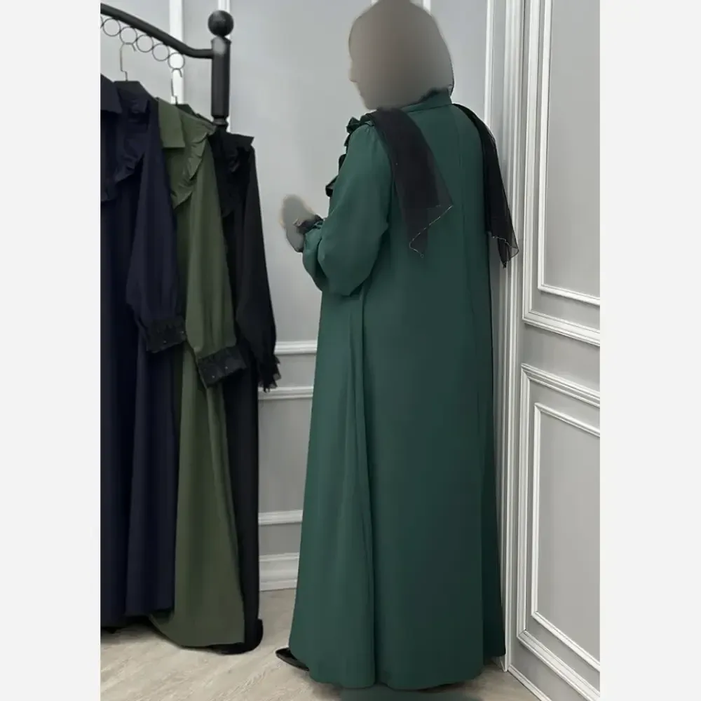 عبا زنانه طرح طهورا جنس کرپ الیزه فری سایز مناسب 38 تا 50 (2)