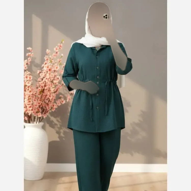ست شومیز و شلوار زنانه مدل یاسمین جنس سوپر ایوا فری سایز تا 48
