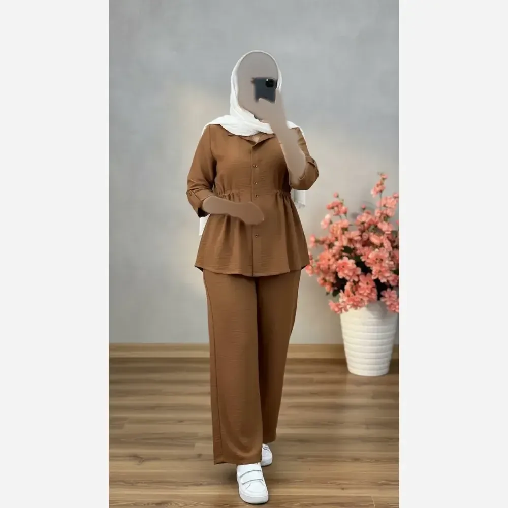 ست شومیز و شلوار زنانه مدل یاسمین جنس سوپر ایوا فری سایز تا 48