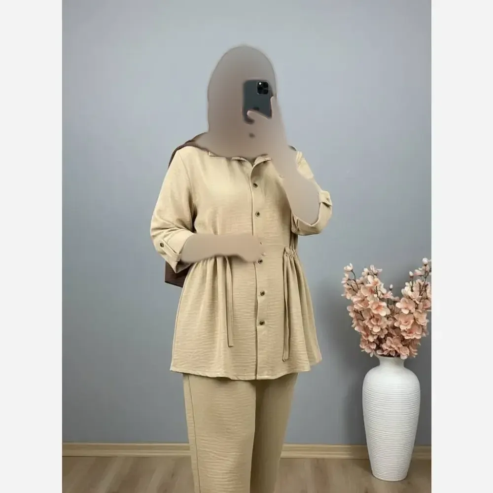 ست شومیز و شلوار زنانه مدل یاسمین جنس سوپر ایوا فری سایز تا 48