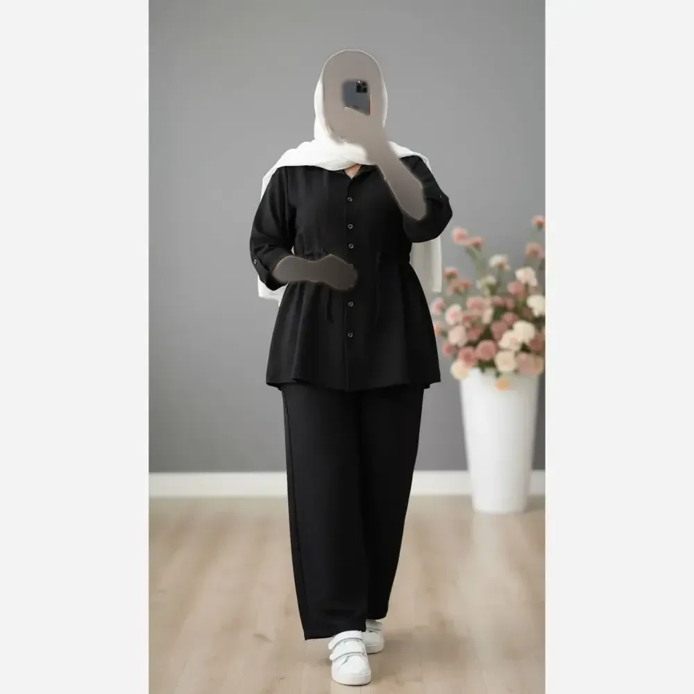 ست شومیز و شلوار زنانه مدل یاسمین جنس سوپر ایوا فری سایز تا 48