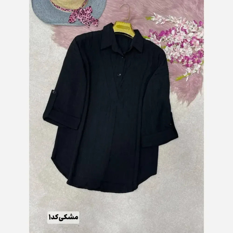 شومیز زنانه یقه هفت مدل تلما جنس شانتون فری سایز 38 تا 46 (2)