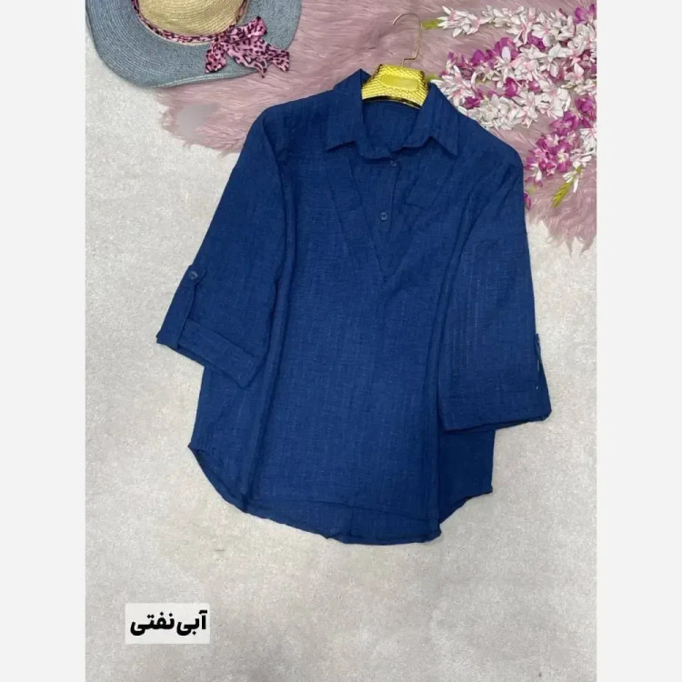 شومیز زنانه یقه هفت مدل تلما جنس شانتون فری سایز 38 تا 46 (2)