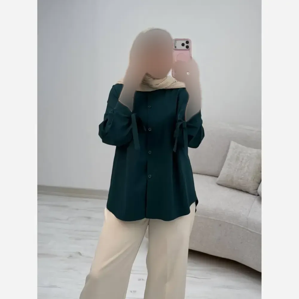شومیز زنانه یقه هفت مدل تلما جنس شانتون فری سایز 38 تا 46 (2)