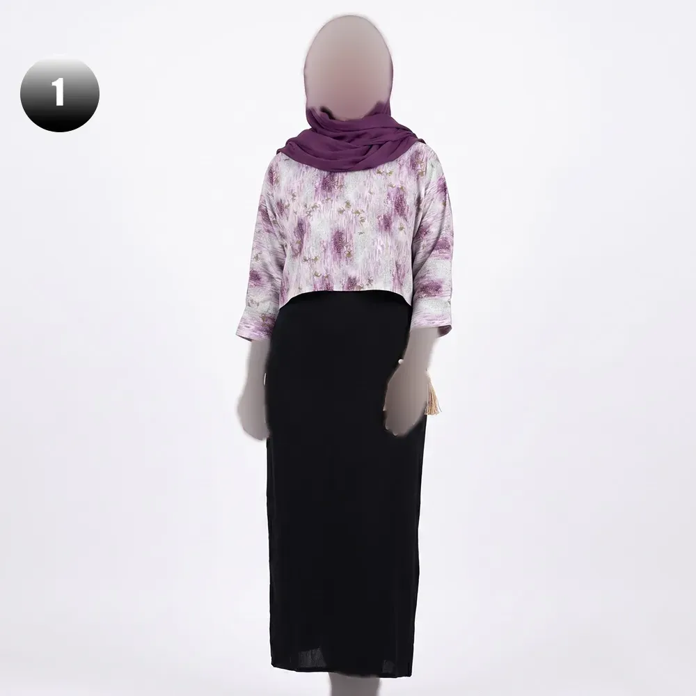 ست کراپ و سارافون زنانه طرح دار شانتون تک سایز فری سایز