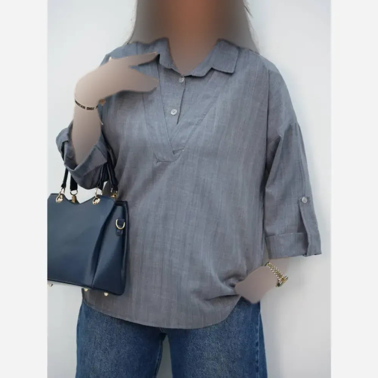 شومیز گره ای ساحل جنس کرپ بوگاتی فری سایز 38 تا 48