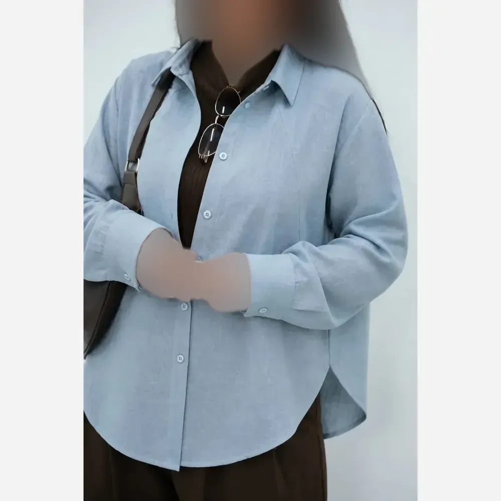 شومیز زنانه مدل هایلی جنس شانتون فری سایز 38 تا 46