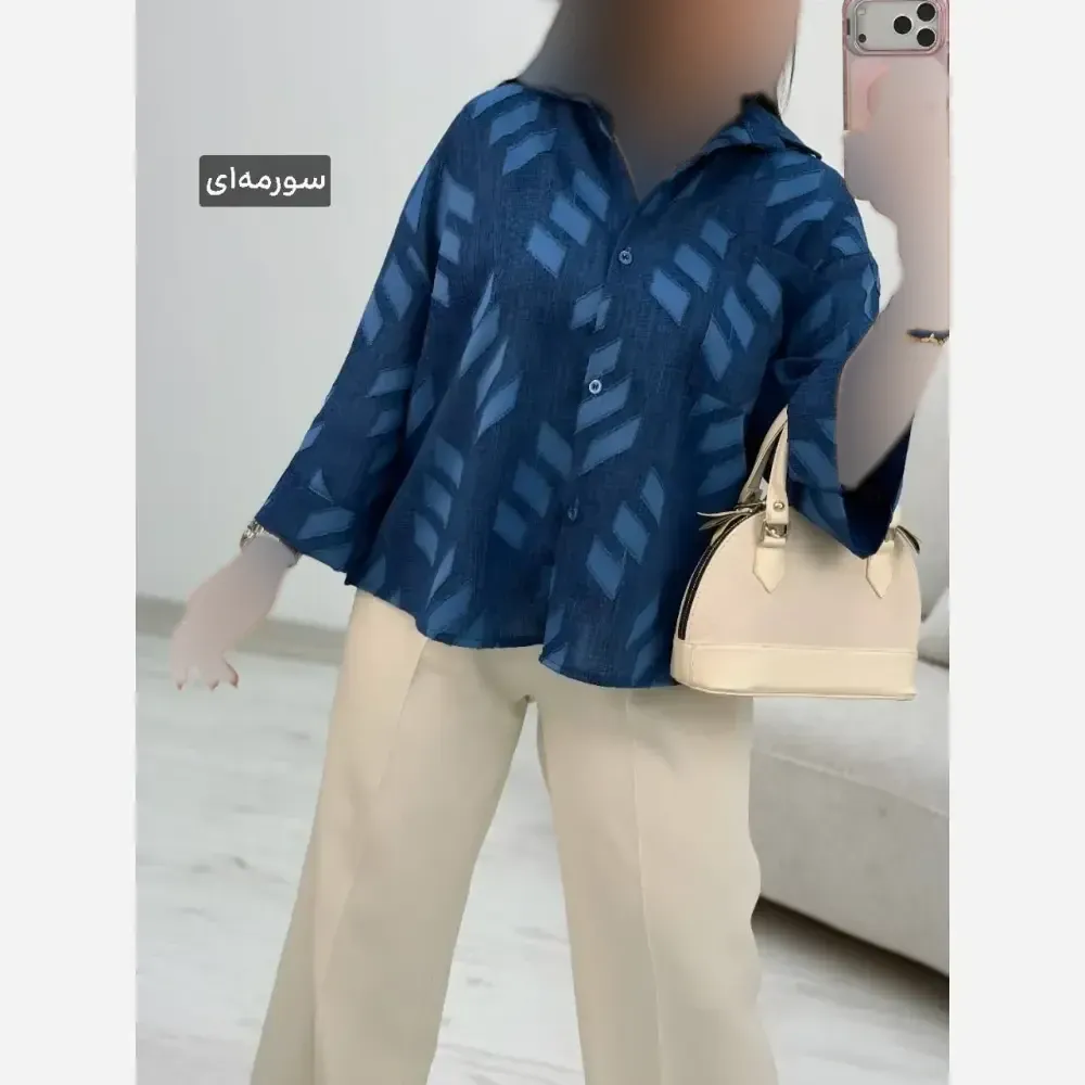 شومیز باکسی زنانه مدل سوین جنس شانتون فری سایز 38 تا 46