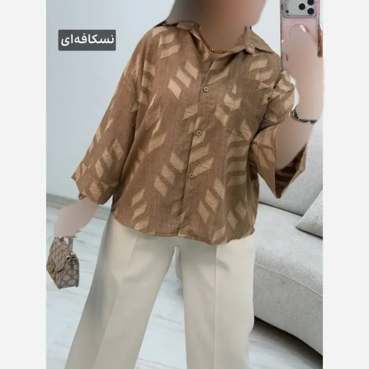 شومیز باکسی زنانه مدل سوین جنس شانتون فری سایز 38 تا 46