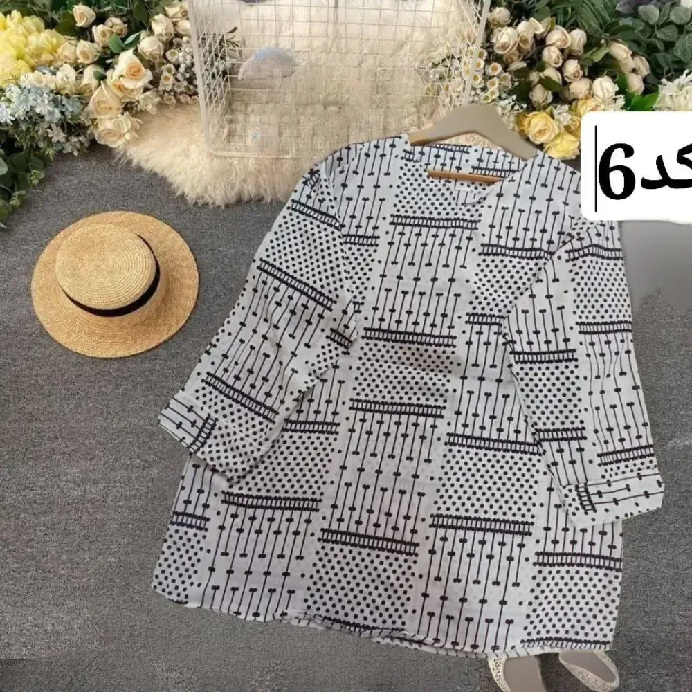 تونیک تابستانه زنانه جنس کرپ خنک فری سایز مناسب سایز 40 تا 48