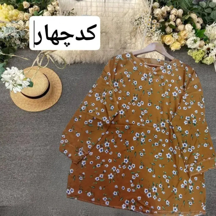 تونیک تابستانه زنانه جنس کرپ خنک فری سایز مناسب سایز 40 تا 48