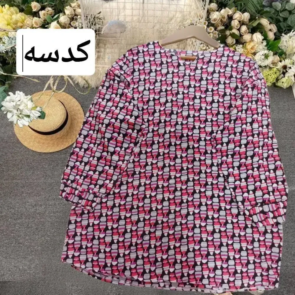 تونیک تابستانه زنانه جنس کرپ خنک فری سایز مناسب سایز 40 تا 48