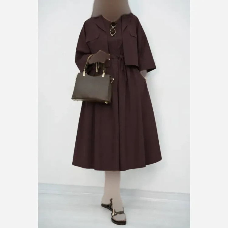 ست دوتیکه زنانه جنس پری خنک و سبک فری سایز 38 تا 46