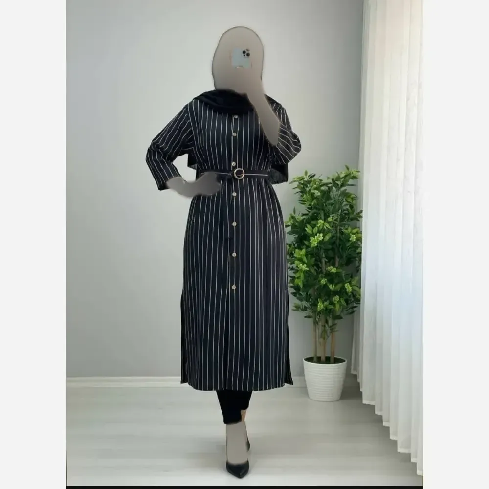 مانتو بلند زنانه مدل سیما جنس شانتون درجه یک فری سایز
