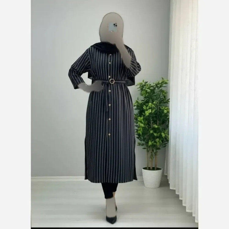 مانتو بلند زنانه مدل سیما جنس شانتون درجه یک فری سایز