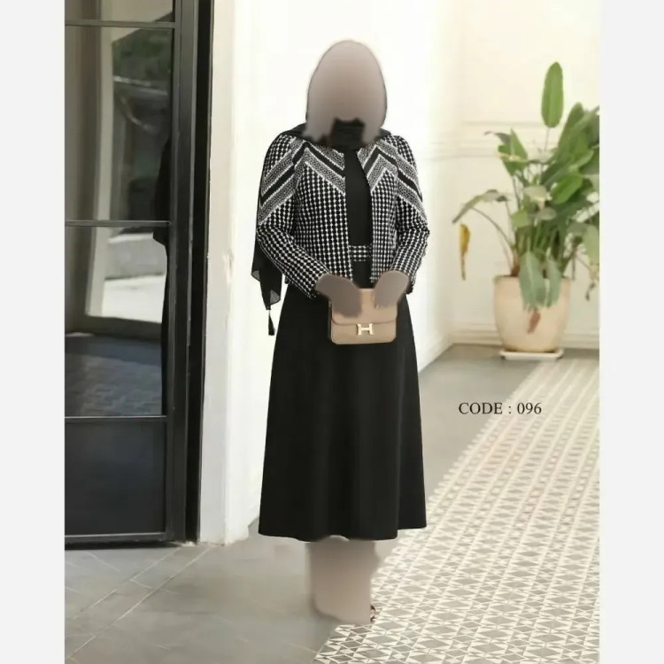 ست کت و سارافون زنانه مدل نبات جنس کت سوزن دوزی و سارافون الیزه فری سایز 38 تا 46