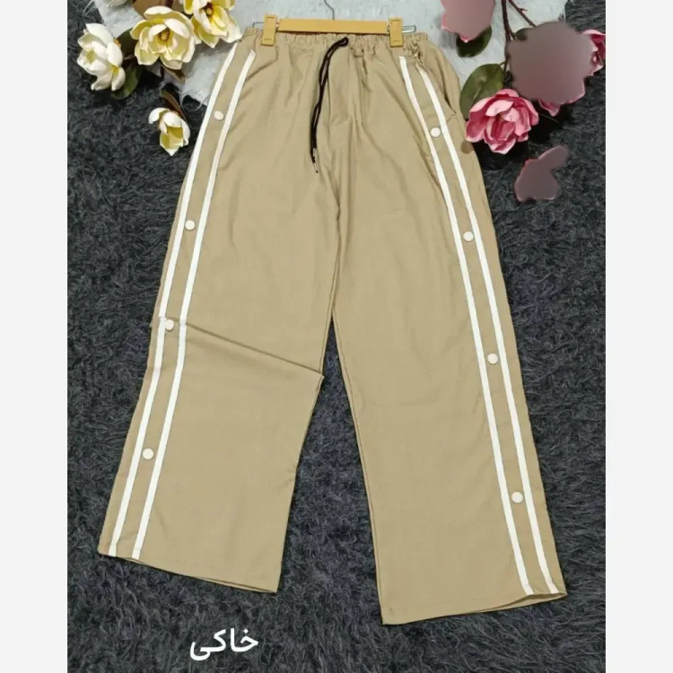 شلوار مام استایل زنانه جنس شانتون درجه یک رنگ نسکافه ای و سورمه ای سایز 40 تا 46