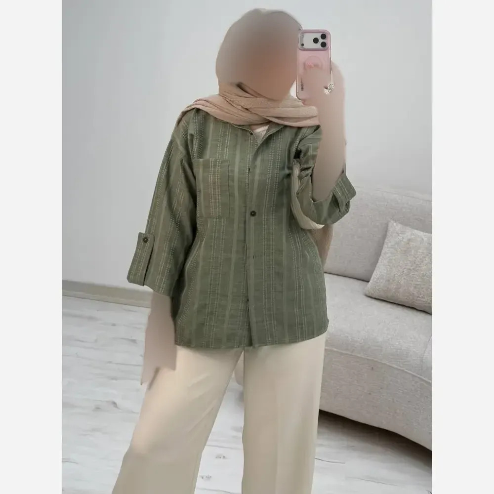 شومیز زنانه مدل مینو جنس شانتون کوک دوزی فری سایز 38 تا 46
