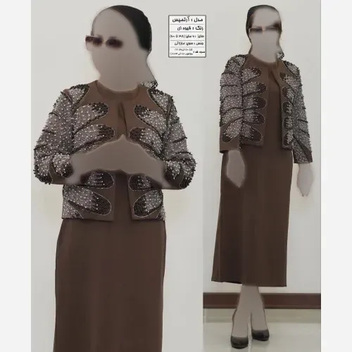 کت سارافون زنانه مدل آرتمیس جنس سوپر مازراتی با خرجکار نگین و مروارید