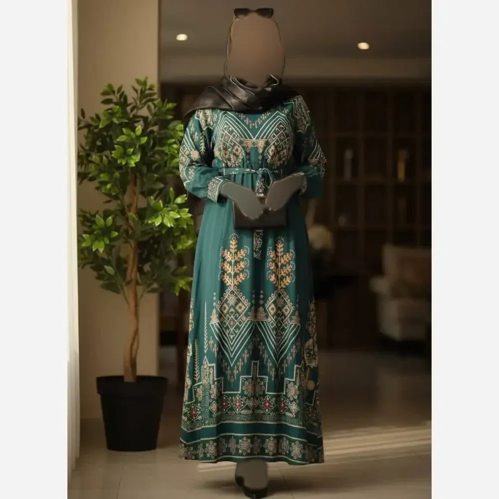 پیراهن ساحلی زنانه مدل کتیبه جنس بوگاتی گرم بالا فری سایز