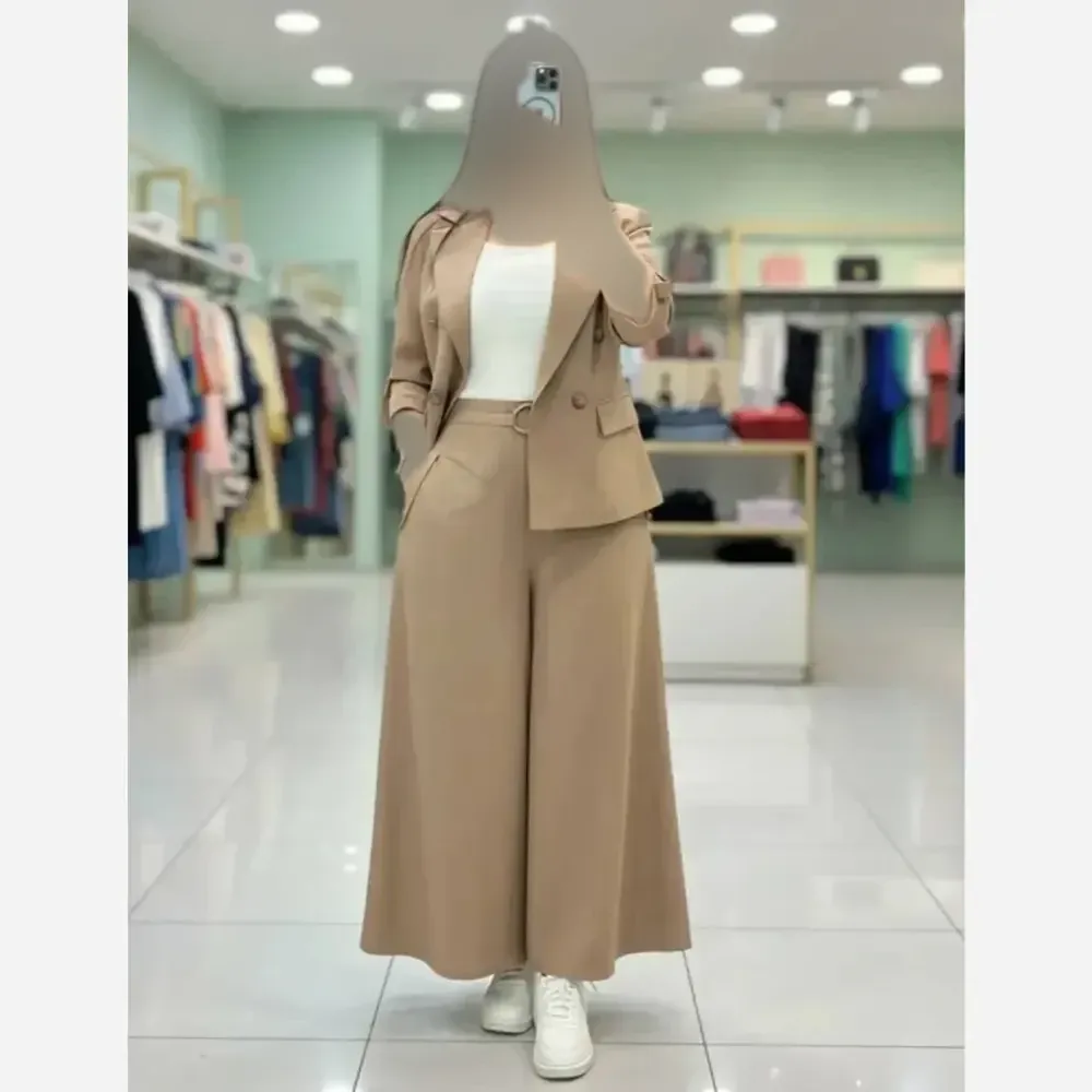 کت شلوار زنانه لینن مدل سارا با قد کت 70 و شلوار 95 در رنگبندی متنوع