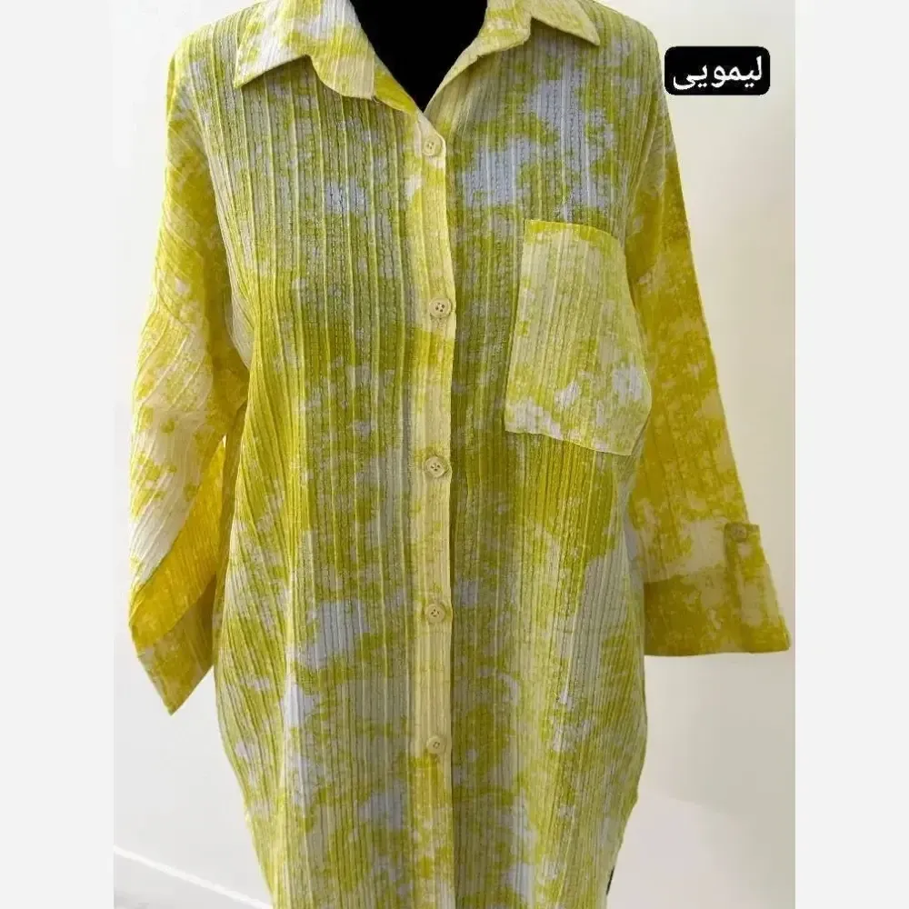 تونیک زنانه طرح آبرنگی جنس کاملس بهاری فری سایز 40 تا 50