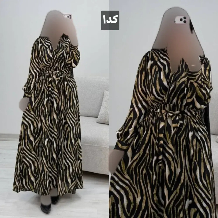 پیراهن حریر استردار زنانه مدل روشنا سایز فری 38 تا 46