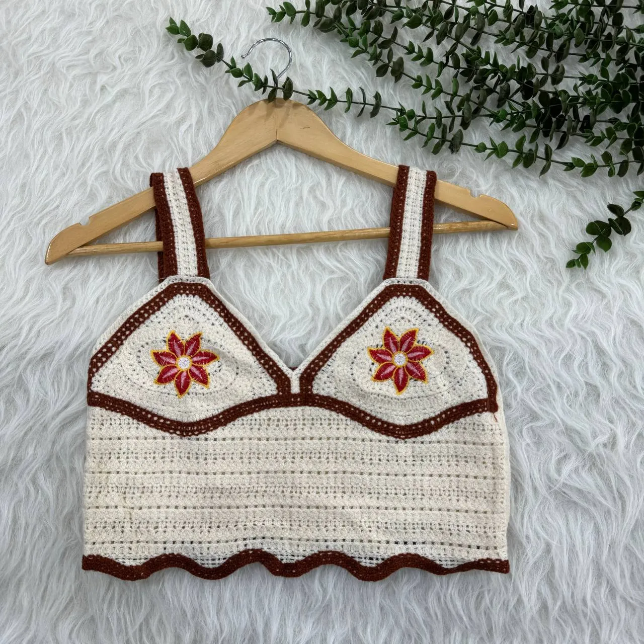تاپ قلاب بافی فری سایز کد 1080 زنانه دخترانه مناسب تا سایز 42 قد 40 دور سینه 80 بدون آبرفت و رنگ رفت چهارفصل شیک رو