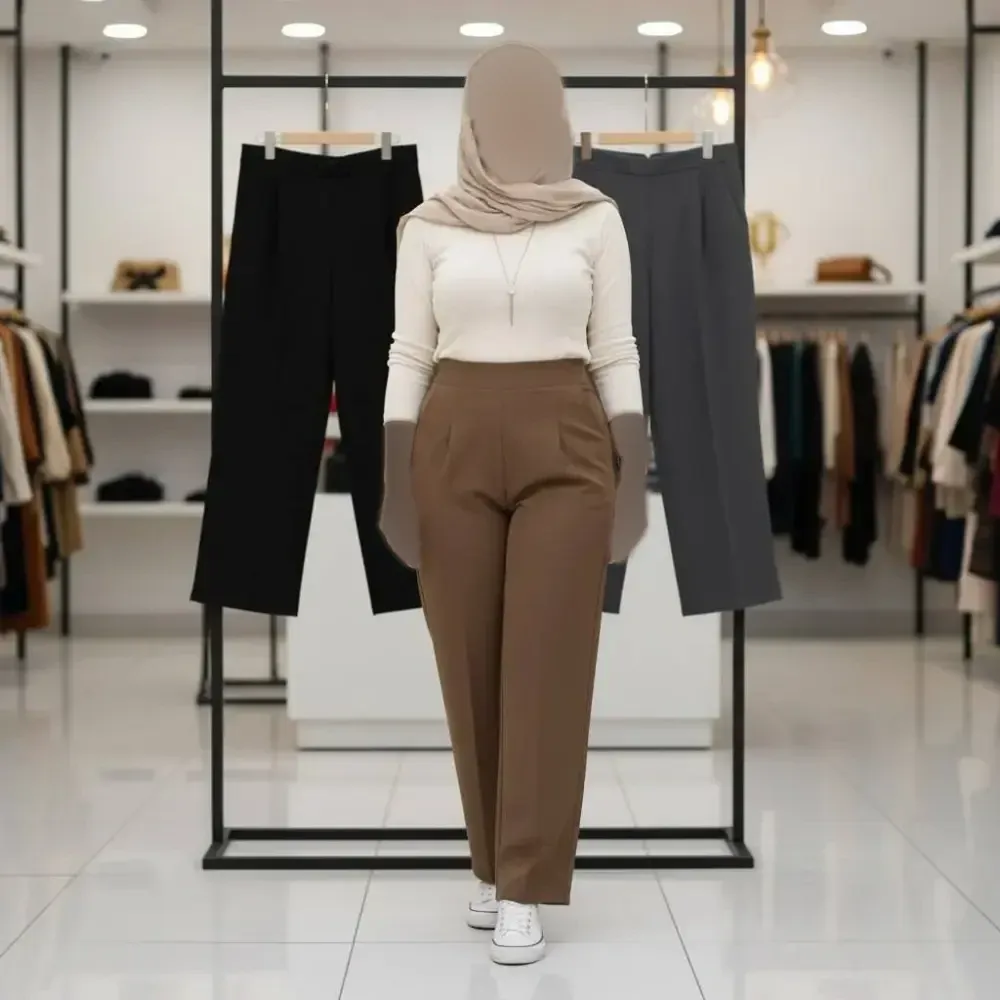 شلوار بگ زنانه پارچه مازراتی 330 گرم اعلا سایز 38 تا 52