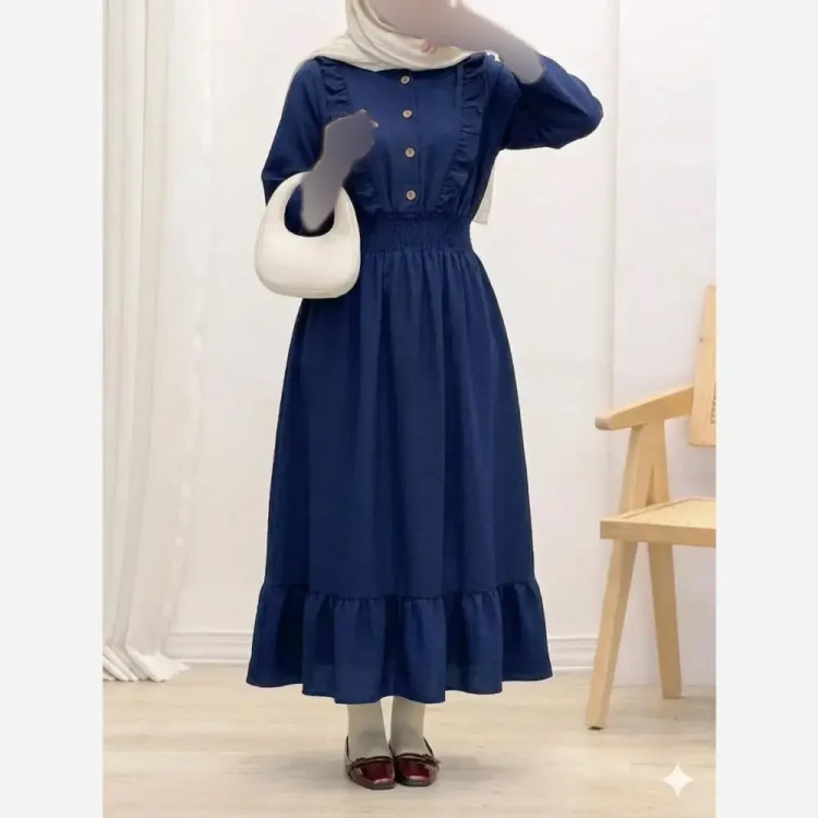پیراهن بلند زنانه مدل نیلدا جنس شانتون صوفیا سایز 40 تا 46