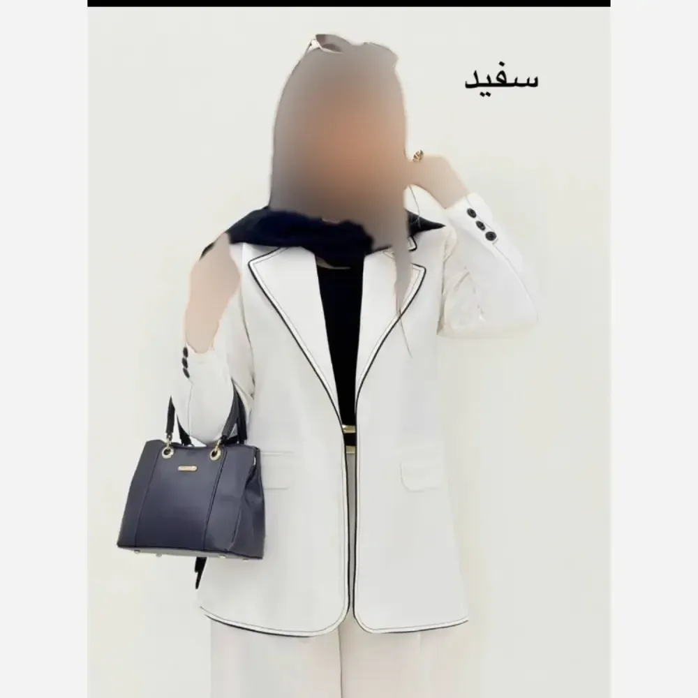 کت تک زنانه کرپ مازراتی مدل جیران با دوخت مزونی در دو رنگ مشکی و سفید