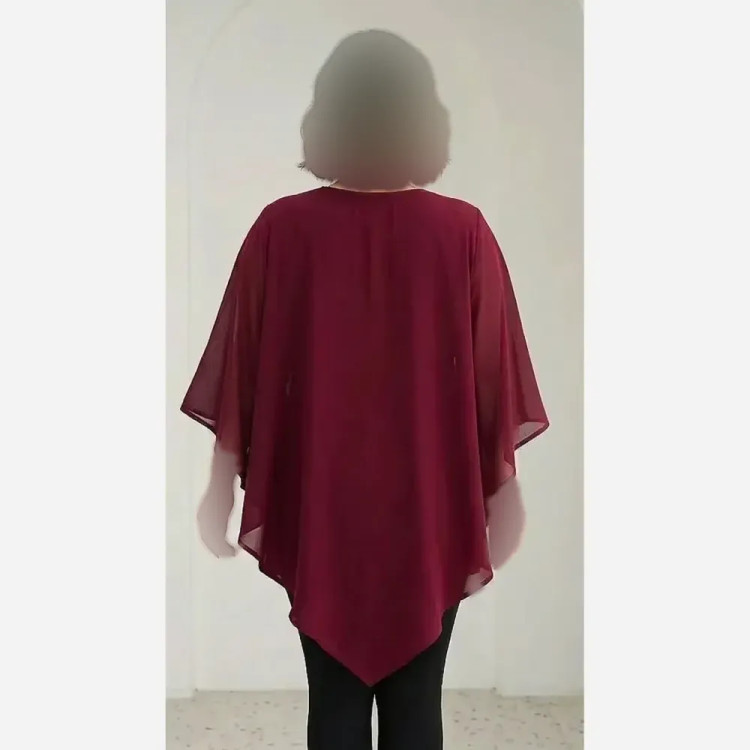 شومیز زنانه مدل لیندا سایز بزرگ 42 تا 54 جنس کرپ حریر و بوگاتی کشی نگیندار