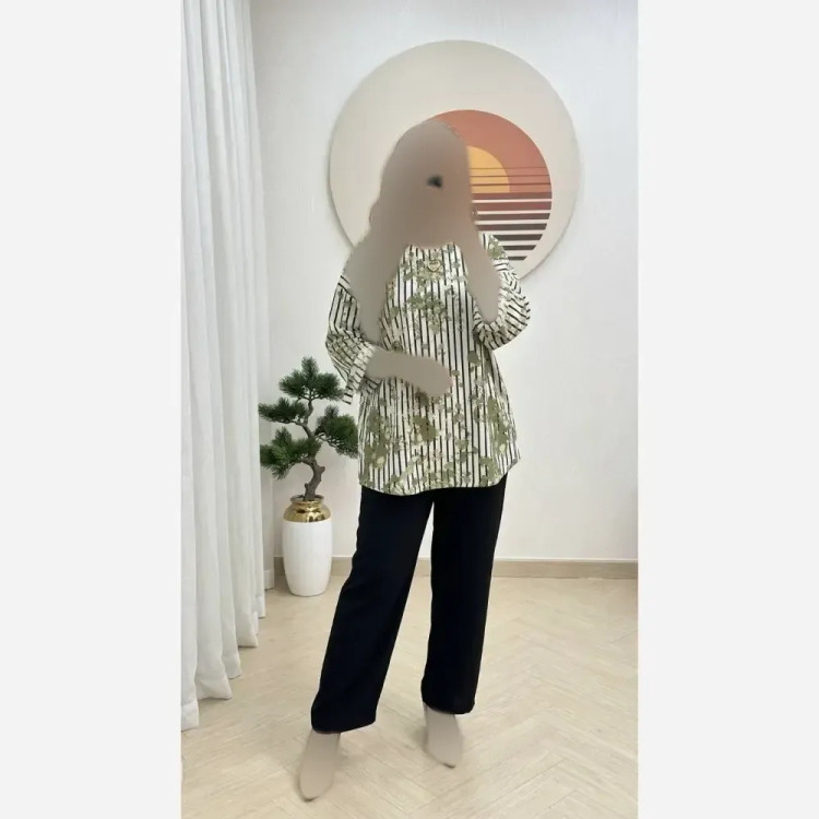 ست شومیز و شلوار زنانه مدل سویل جنس سوپرنخ و شانتون جودون فری سایز (3)