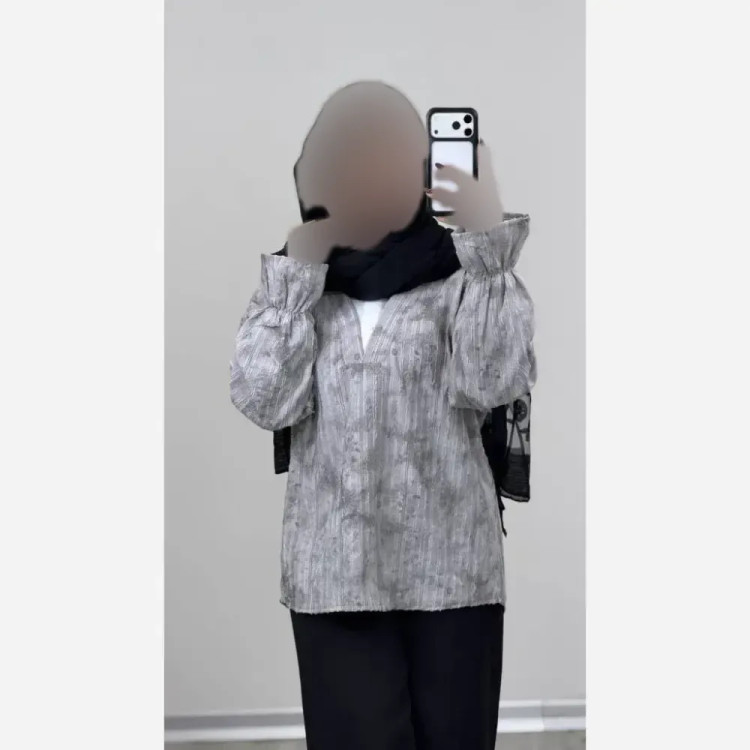 شومیز زنانه مدل پری ماهی جنس شانتون فری سایز 38 تا 46 (2)