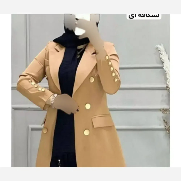 ست کت و شلوار زنانه مدل ندا جنس مازراتی نخ توئیست با شلوار دمپا گشاد و قد کت 80
