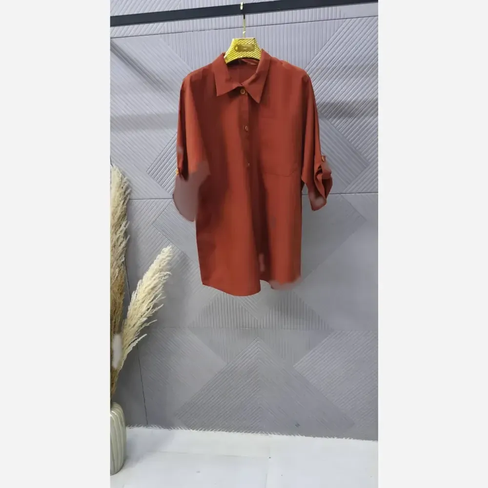شومیز زنانه داکرون مدل دلنشین آستین گت دار فری سایز تا 48