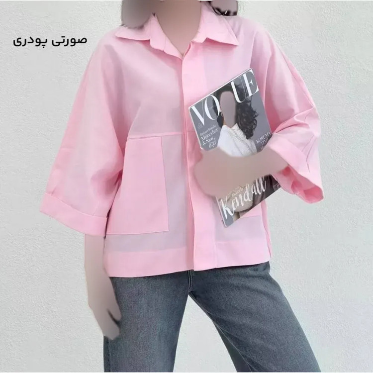 شومیز باکسی دوجیب مدل دلبهار جنس لینن پنبه فری سایز 38 تا 46