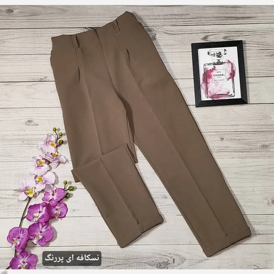 شلوار مام استایل دمپا پاکتی زنانه جنس کرپ دابل سایز 42 تا 50 (3)