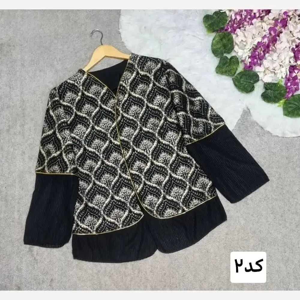شومیز زنانه مدل حورناز جنس پلیسه و تافته لمه دار فری سایز 36 تا 48 (2)