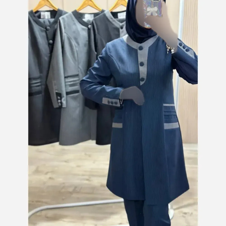مانتو شلوار اداری زنانه مدل حورا جنس دیپلمات سایز 38 تا 52 (2)