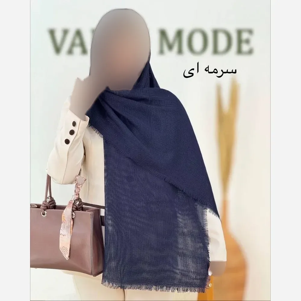 شال پلیسه لمه دار دور ریش زنانه ابعاد 75 در 175 سانتی متر (2)