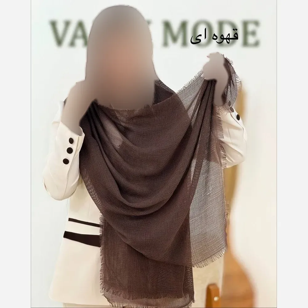 شال پلیسه لمه دار دور ریش زنانه ابعاد 75 در 175 سانتی متر (2)