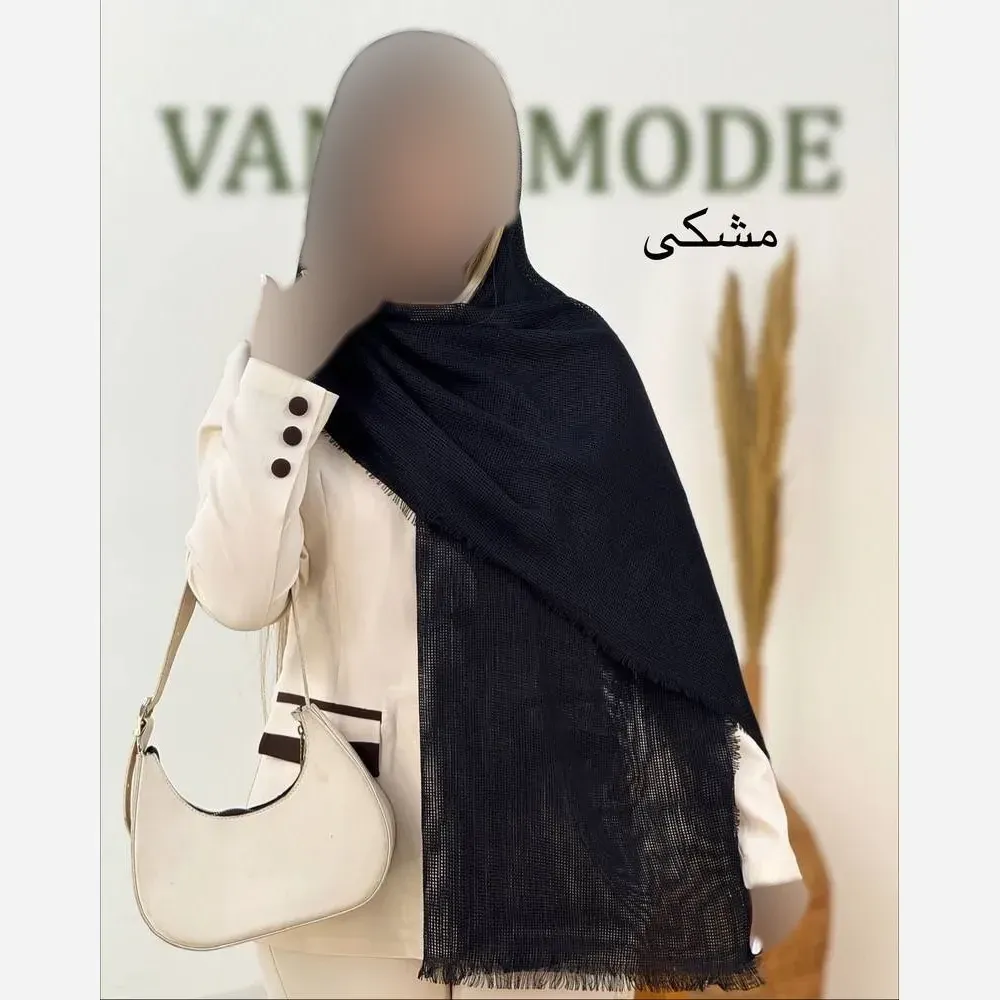 شال پلیسه لمه دار دور ریش زنانه ابعاد 75 در 175 سانتی متر (2)