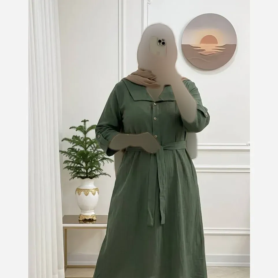 کفتان زنانه مدل گیسو جنس موسلین دبل فیس فری سایز تا 48 (2)