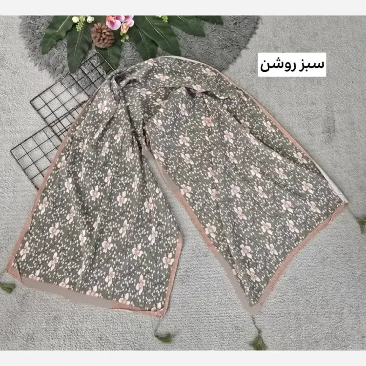 شال زنانه برشکا طرح گل گلی پلیسه قواره بزرگ ابعاد 175 در 75 سانتی متر