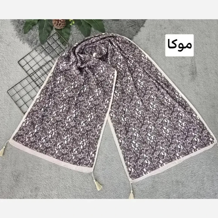 شال زنانه برشکا طرح گل گلی پلیسه قواره بزرگ ابعاد 175 در 75 سانتی متر