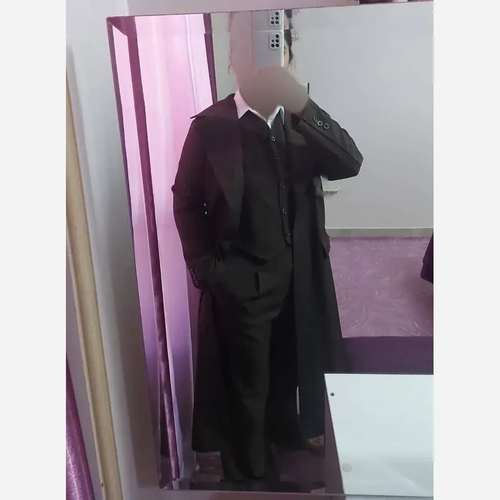 ست سه تکه زنانه شامل مانتو، شلوار نیم بگ و جلیقه جنس بزیاق درجه یک