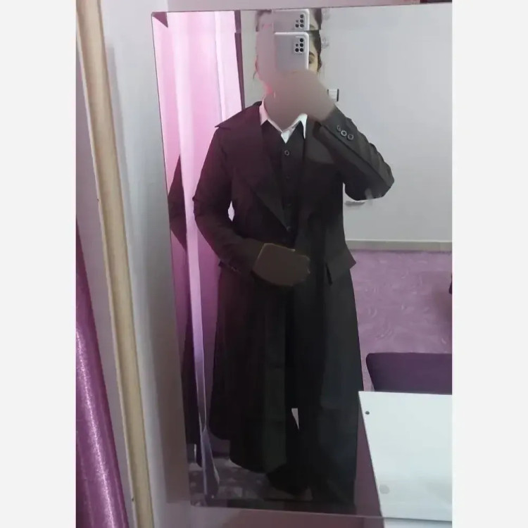ست سه تکه زنانه شامل مانتو، شلوار نیم بگ و جلیقه جنس بزیاق درجه یک